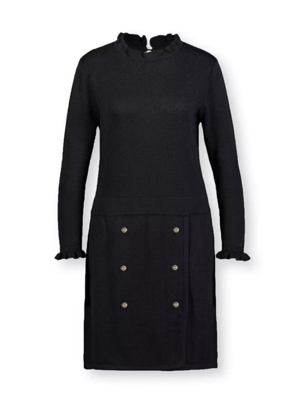 HOPE & HENRY Women's Organic Cotton Ruffle Neck Sweater Dress Size 6